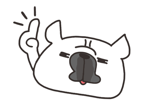 指さすフレンチブルドッグ