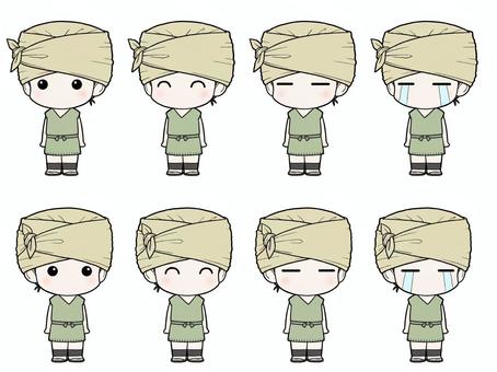 弥生時代男性① 男性,全身,２頭身,弥生時代,貫頭衣,歴史,日本史,直立のイラスト素材