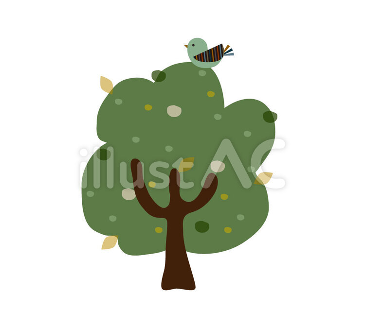 forest-3 大きい木,若葉,新緑のイラスト素材