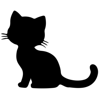 Illustration, cat, silhouette, black, 