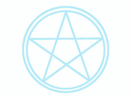水色の魔法陣のイラスト 魔法陣,マーク,星,丸,魔術,エフェクトのイラスト素材