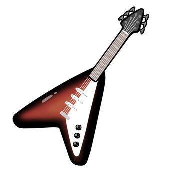 エレキギター　茶色 ギター,弦楽器,演奏,バンド,ライブ,アイテム,音楽,イラスト,かわいい,エレキギターのイラスト素材