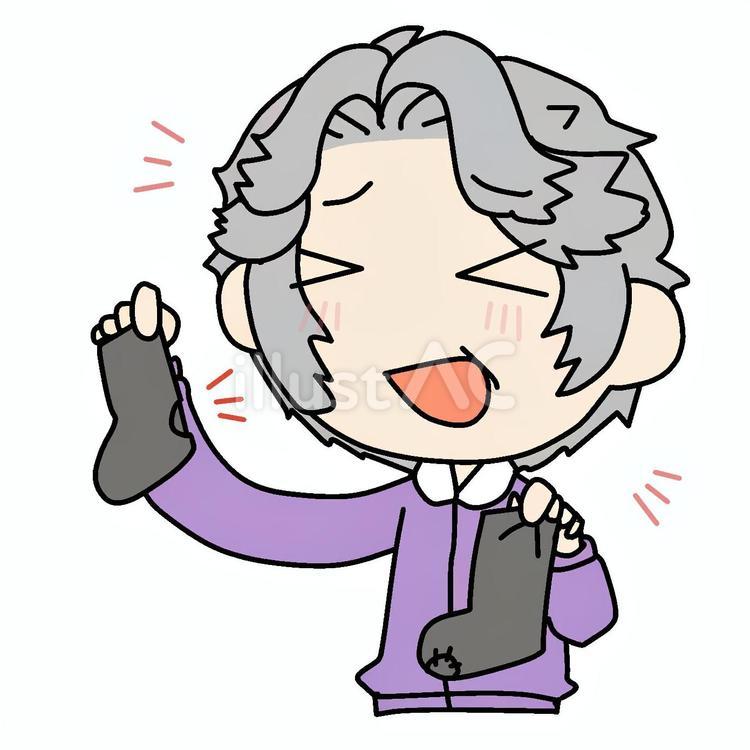 靴下の穴と笑うおばあさん おばあさん,笑う,靴下のイラスト素材