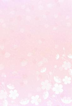 New Year's card Sakura watercolor background (pink), cherry blossoms, background, spring, JPG