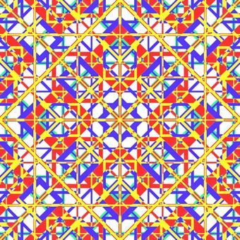 色彩の万華鏡 図形,模様,対称,配列,菱形,三角形,四角形,線,色彩,赤のイラスト素材