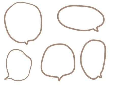 いびつな吹き出し 吹き出し,セット,シンプル,いびつ,線画,手書きのイラスト素材