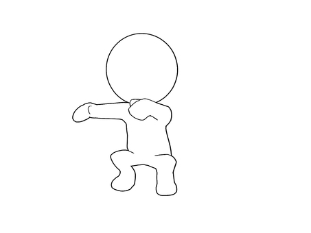 スクワットする棒人間 棒人間,人物,シンプル,人,ポーズ,3d,cg,スクワット,屈伸運動,脚のイラスト素材