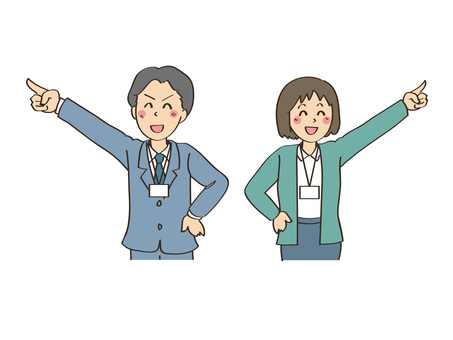 案内-男女2 案内-男女2 案内,看板,福祉,介護,複数,人物,男女,社会,会社員,指示のイラスト素材