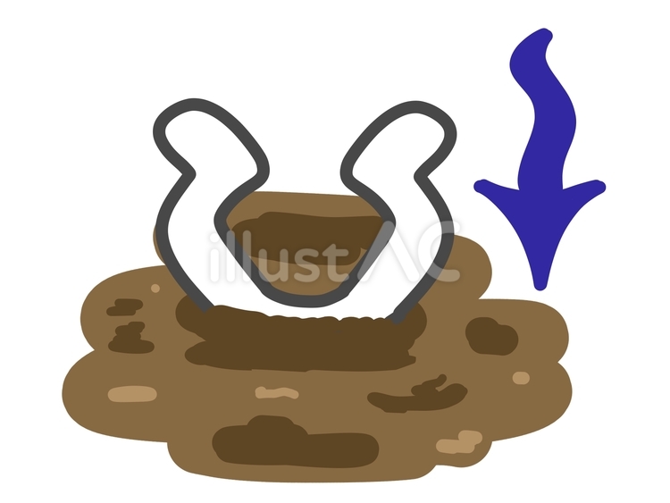 沼に沈む人　深みにはまる 沼,沼る,推し活のイラスト素材