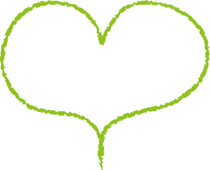 Heart (line drawing / yellow green), heart, line drawing, rough, JPG, PNG and EPS