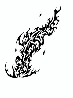 トライバル・炎３ 炎,トライバル,可燃物,タトゥー,燃えるのイラスト素材