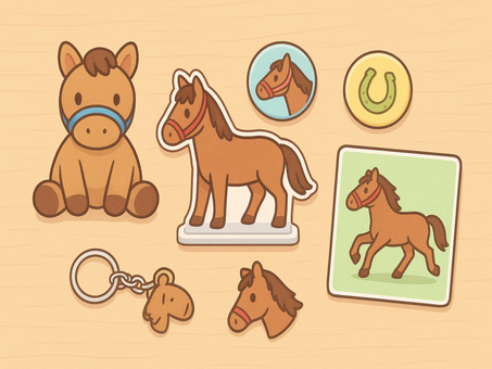 かわいい馬のイラストグッズセット