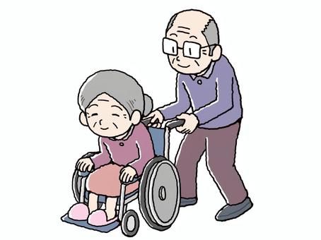 老介護のイラスト車椅子 老介護のイラスト車椅子 老介護,車椅子,高齢者のイラスト素材