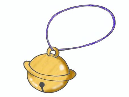 金の鈴 鈴,楽器,シンプル,音,手描き,和風,紐,金,ゴールドのイラスト素材