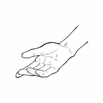 手のひら 線画 001 手のひら 線画 001 手,手のひら,指,線画,差し出すのイラスト素材