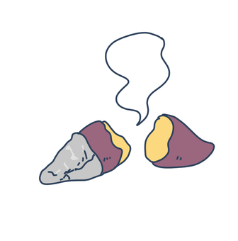 焼きいも 焼きいも,食べ物,デフォルメ,ほかほか,秋,アルミホイルのイラスト素材