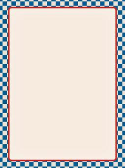 レトロヴィンテージ色の青チェッカー枠B フレーム,チェッカー,アメリカン,レトロ,ヴィンテージ,クラシック,背景,青,ベージュ,市松のイラスト素材