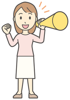  ロングヘア女性-458-全身