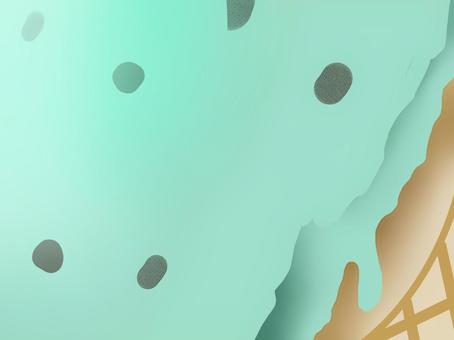 チョコミントアイスクリームの壁紙イラスト アイスクリーム,チョコミント,壁紙,背景,イラスト,手描きのイラスト素材