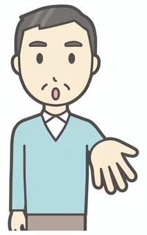 ニット中年男性-017-バスト  ニット中年男性-017-バスト ください,真剣,おじさん,男性,中年,お父さん,パパ,シニア,ミドルエイジ,人物のイラスト素材