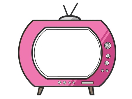 レトロなイメージのテレビのフレーム テレビ,アンテナ,昭和,レトロ,古めかしい,フレーム,枠,長方形,囲む,おしゃれのイラスト素材