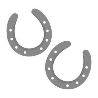 ふたつの蹄鉄 蹄鉄,蹄,馬,鉄,グレー,アイコン,二個,シンプルのイラスト素材