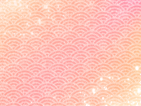 青海波の和紙風背景（ピンク・光入り） 和柄,青海波,和風,背景,和紙風,ピンク,桃色,サーモンピンク,和テクスチャ,伝統柄のイラスト素材