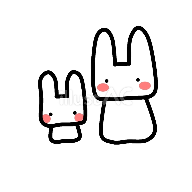 うさぎの親子 うさぎ,親子,動物のイラスト素材