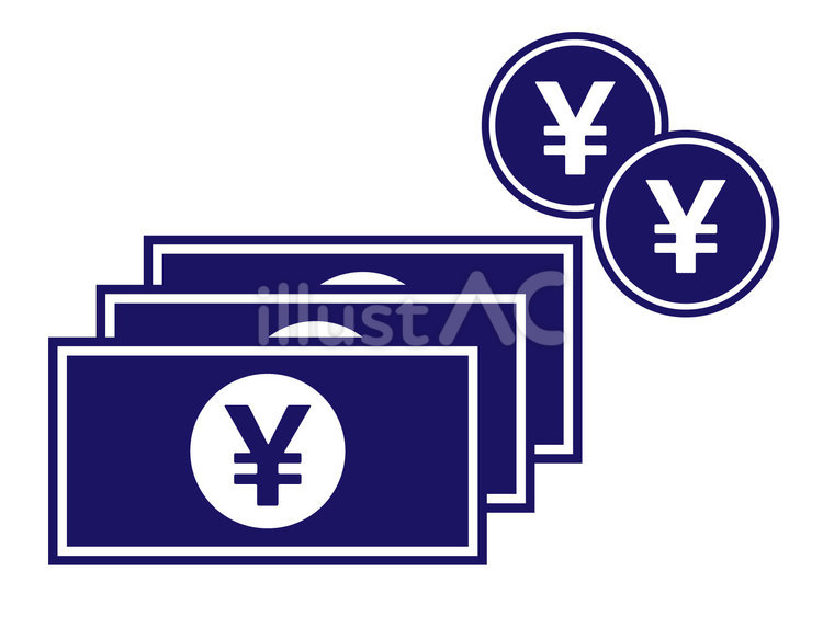 お金のシルエット（アイコン） お金,アイコン,硬貨のイラスト素材