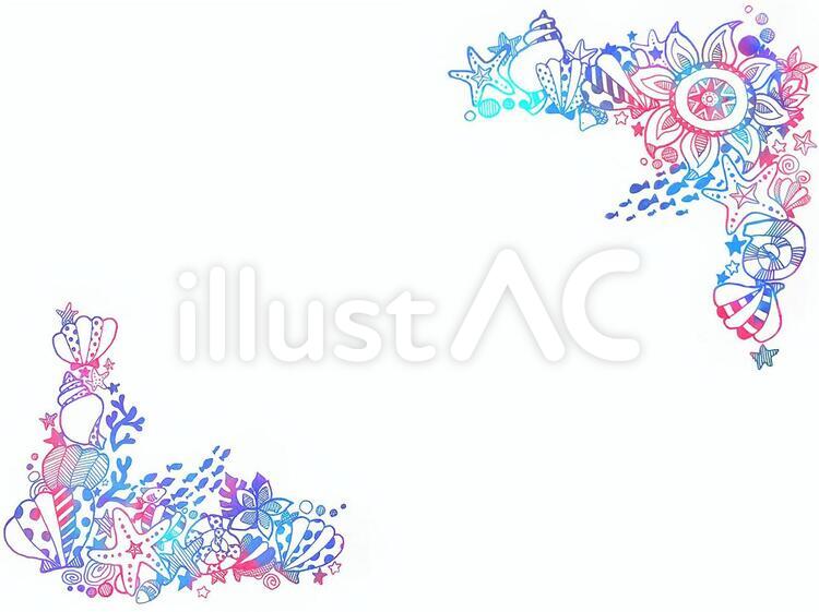 marine frame marine,マリン,海のイラスト素材