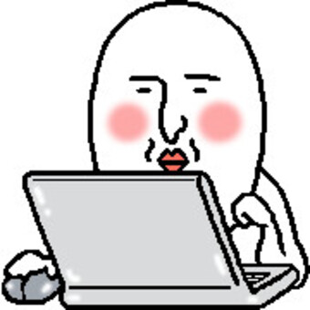 ノートパソコンを使うおっちゃん 仕事,検索,パソコン,ノートパソコン,会社,職場,会議,打ち合わせ,調べる,調査のイラスト素材