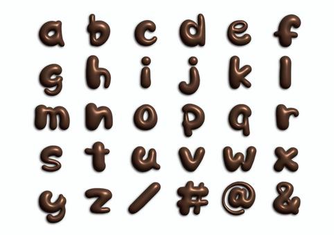 フォント04＿アルファベット小文字チョコ アルファベット,ぷっくり文字,立体文字,チョコ,バレンタイン,クリスマス,プレート,フォント,文字,書体のイラスト素材
