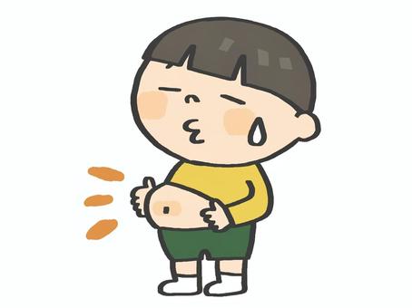 子どもの肥満 こども,肥満,太る,食べすぎ,おなか,苦しい,食欲,不健康,ぽっちゃり,食生活のイラスト素材
