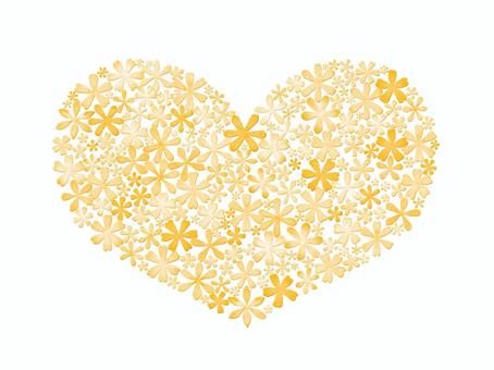 Flower Heart B Yellow, heart, white day, father's day, JPG and PNG