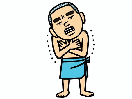 湯冷め 湯冷め,震え,寒気,悪寒,人物,男の子,少年,イラストのイラスト素材