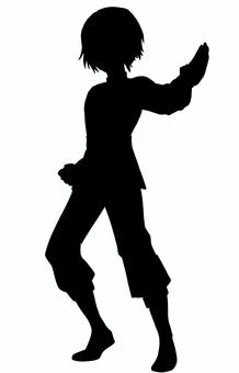 構える少年 男,シルエット,立ち絵,trpg,人のイラスト素材