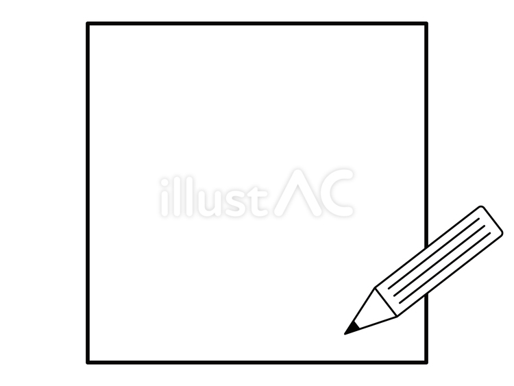 メモと鉛筆 鉛筆,お知らせ,正方形のイラスト素材