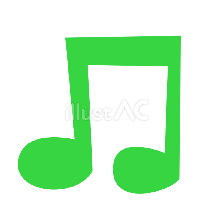 みどりのおんぷのイラスト 音符,音楽,緑色のイラスト素材