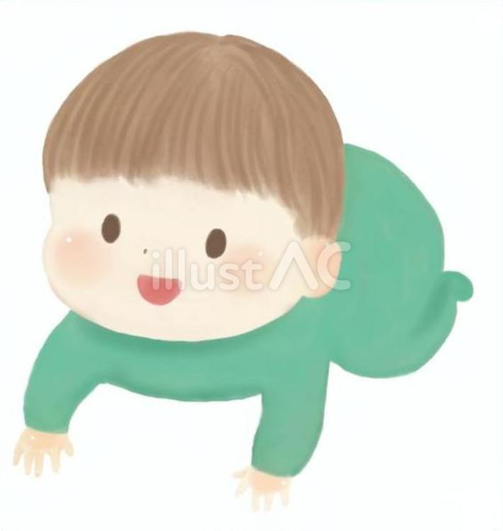 赤ちゃん はいはい,笑う,赤ちゃんのイラスト素材