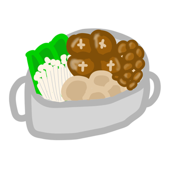 きのこ鍋 きのこ鍋,きのこ,冬,鍋,料理,食べ物,しいたけ,えのき,しめじ,エリンギのイラスト素材