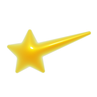 ぷっくりした黄色い流星の3Dアイコン 流れ星,アイコン,3d,立体,星,マーク,流星,可愛い,フェミニン,キュートのイラスト素材