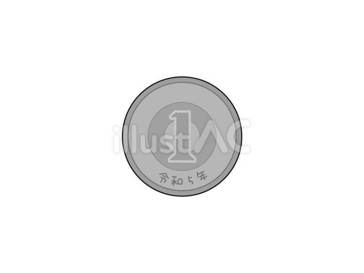 一円（裏） 一円,お金,アルミニウムのイラスト素材