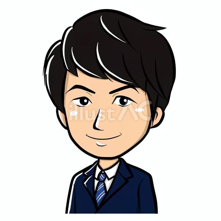 スーツを着た男性 男性,スーツ,証明写真のイラスト素材
