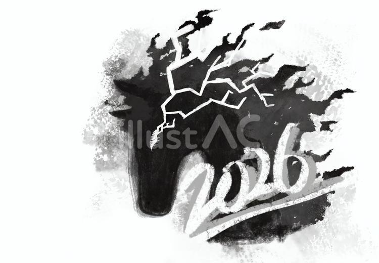 2026年午年 馬,午年,2026年のイラスト素材