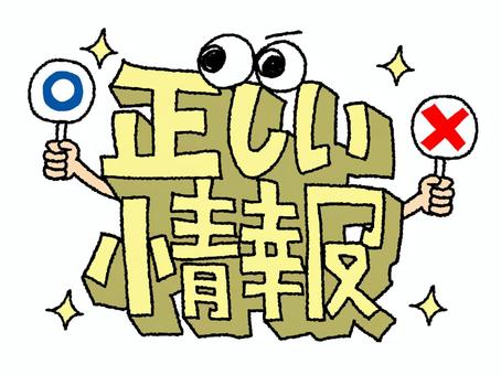正しい情報 情報,文字絵,立体,フォント,目,可愛い,マル,バツ,イメージ,pop調のイラスト素材