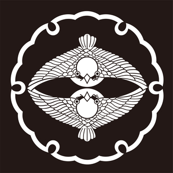 家紋 雀 家紋 雀 家紋,紋,紋章,雀,動物紋,文様,紋様,家系,血すじ,血統のイラスト素材