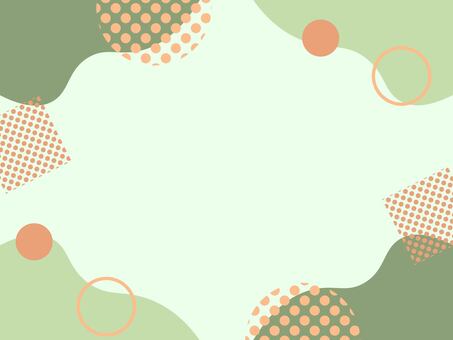 緑とオレンジ色の幾何学フレーム 背景,フレーム,幾何学模様,幾何学的,緑,オレンジ,淡色,パターン,おしゃれ,テンプレートのイラスト素材