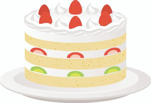 いちごのケーキ ケーキ,誕生日ケーキ,クリスマスケーキ,バースデーケーキ,デコレーション,誕生日,生クリーム,ストロベリー,いちご,イチゴのイラスト素材