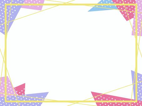 フレーム（三角ドット柄01） フレーム,枠,三角形,ドット,ライン,デザイン,ビビット,カラフル,素材のイラスト素材