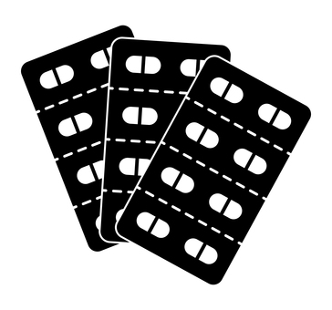 錠剤シート 錠剤,カプセル,錠剤シート,薬,アイコン,医薬品,治療,医療,処方,風邪薬のイラスト素材